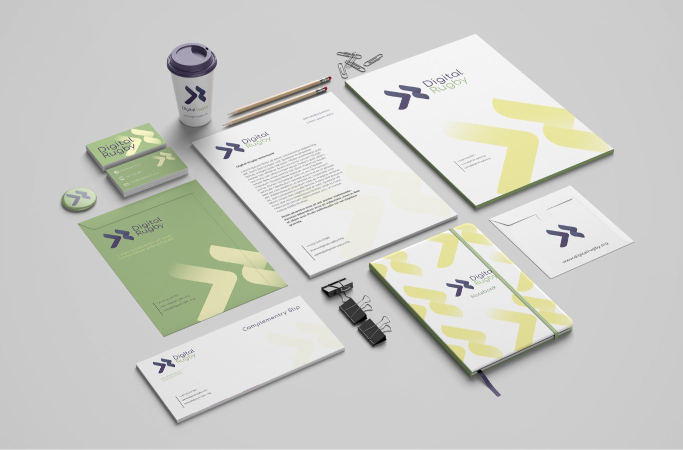 digital rugby stationery pack. digital rugby 1point3creative