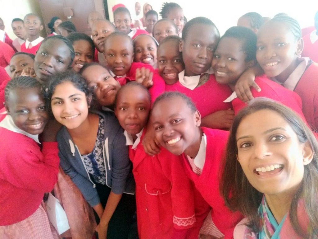 Young girls happy to have reusable pads